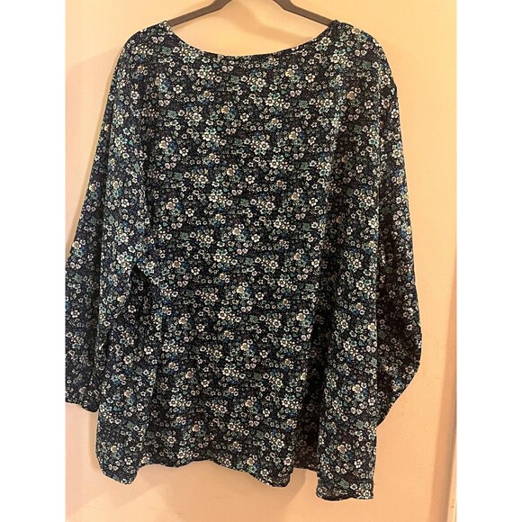 Bloomchic Top Women's Size 26 Multicolor Long Sleeves Crew Neck Pullover - Picture 7 of 8